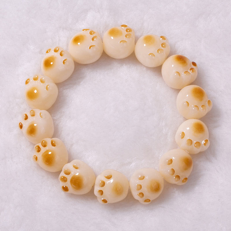 Fortune Jewel Cute Cat Paw Claw Bodhi Seed Peace Bracelet
