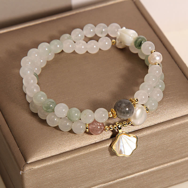 Fortune Jewel Double Layer Jade Shell Luck Bracelet