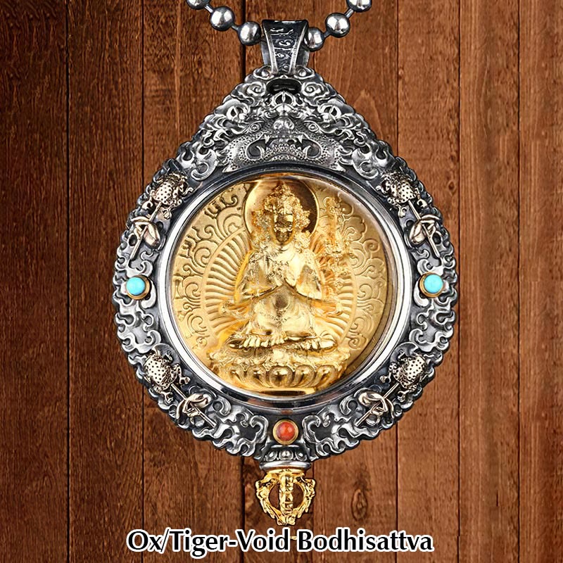 Fortune Jewel Chinese Zodiac Natal Buddha Thangka Nine Palaces Eight Diagrams Wealth Rotatable Necklace Pendant Fortune Jewel