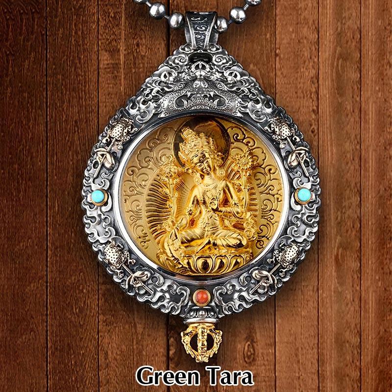 Fortune Jewel Chinese Zodiac Natal Buddha Thangka Nine Palaces Eight Diagrams Wealth Rotatable Necklace Pendant Fortune Jewel