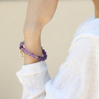 Fortune Jewel Amethyst Crystal Moon Star Healing Bracelet