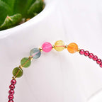 Fortune Jewel Garnet Tourmaline Butterfly Protection Bracelet Anklet