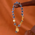 Fortune Jewel Natural Blue Candy Agate Amulet Strength Bracelet