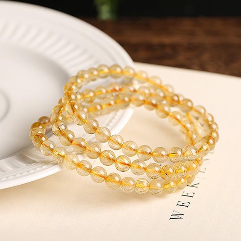 Fortune Jewel Natural Citrine Prosperity Protection Bracelet