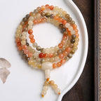 Fortune Jewel 108 Beads Natural Red Agate Mala Protection Bracelet