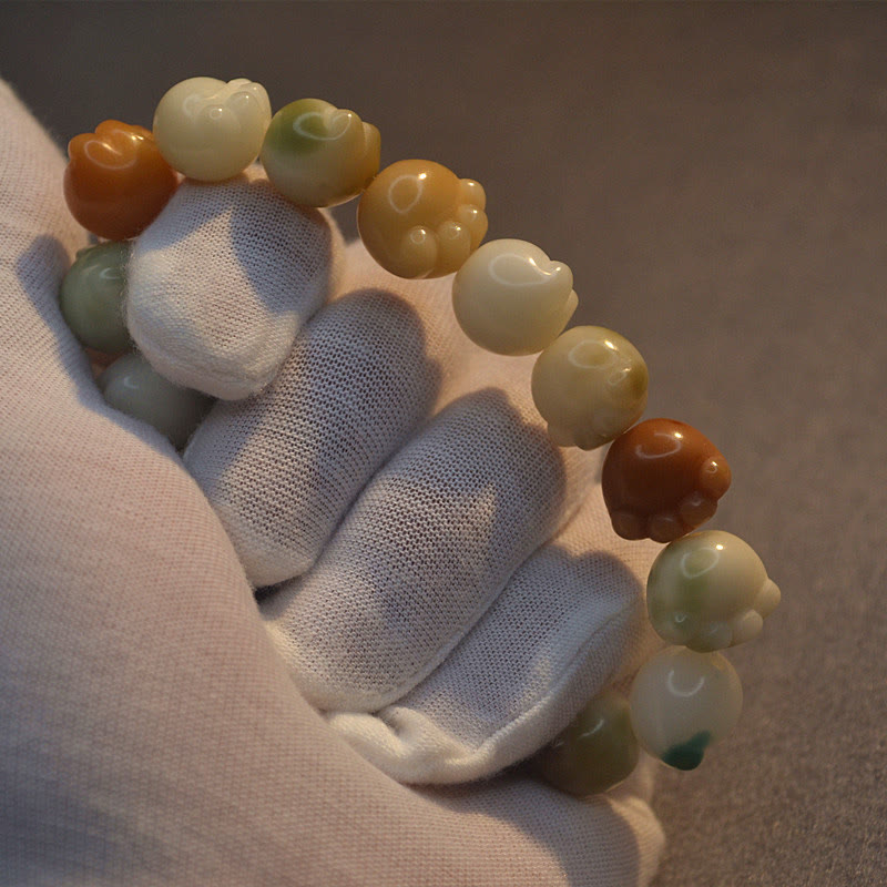 Fortune Jewel Multilayered Bodhi Seed Cute Cat Paw Calm Harmony Bracelet