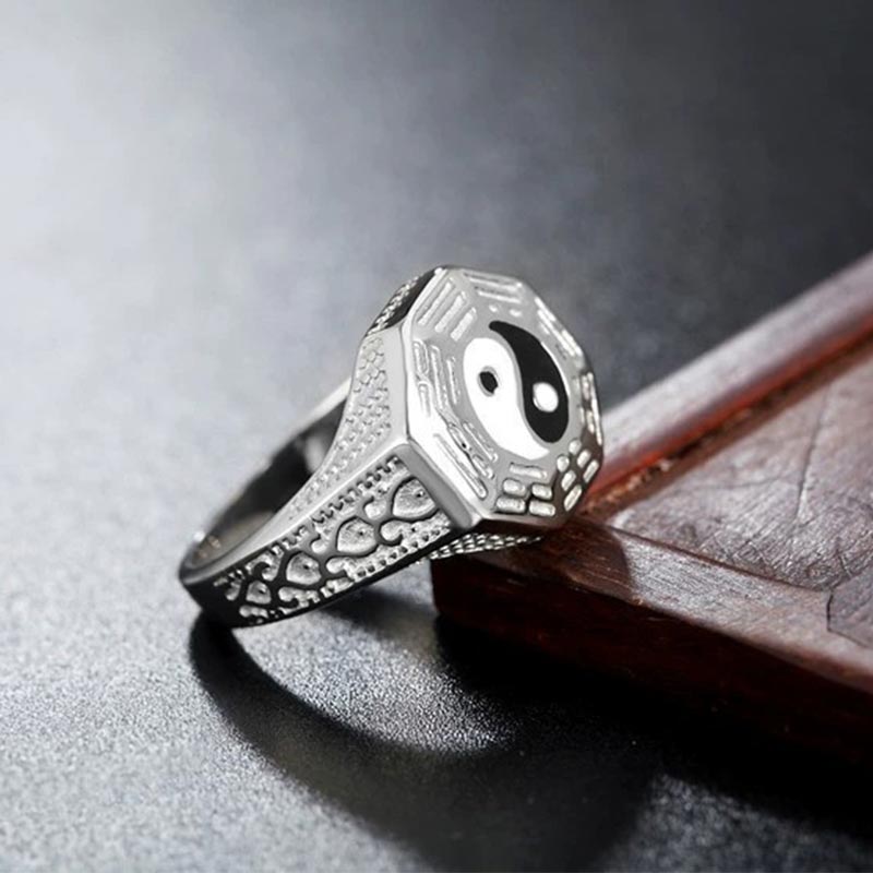 Yin Yang Symbol Copper Luck Ring Fortune Jewel