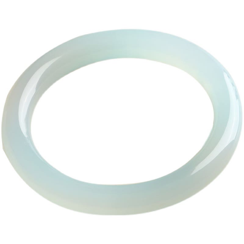 Fortune Jewel Natural Aquamarine Blessing Serenity Bangle Bracelet