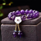 Fortune Jewel Natural Amethyst Crystal Flower Spiritual Healing Bracelet