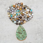 Fortune Jewel Natural Ocean Picasso Jasper Beaded Healing Neckace