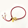 Fortune Jewel Handmade Peach Blossom Rosette Bow Knot Fu Character Charm Luck Fortune Red Rope Bracelet