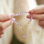 Fortune Jewel Natural Amethyst Crystal Relieves Stress Bracelet