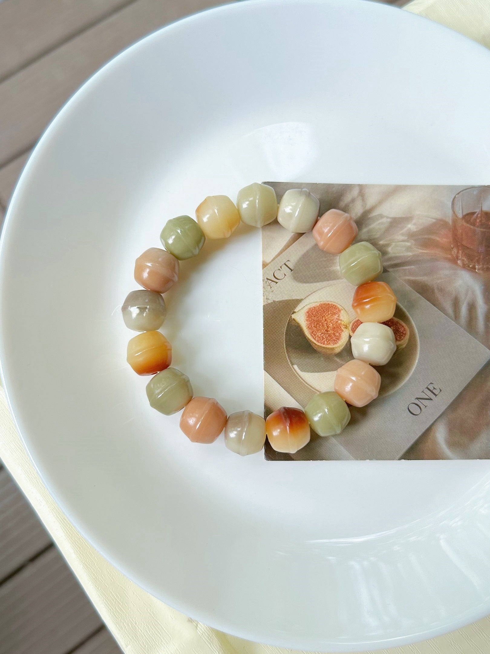 13mm Honey Jar Pink Series Bodhi Bead Bracelet
