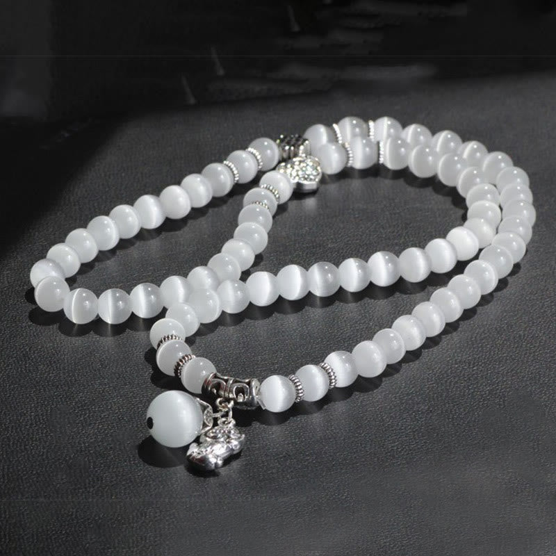 Fortune Jewel Cat Eye PiXiu Support Triple Wrap Bracelet