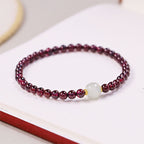Fortune Jewel Natural Garnet Jade Bead Purification Bracelet