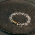 Fortune Jewel White Crystal Red Hematoid Quartz Gold Rutilated Quartz Purple Phantom Protection Bracelet