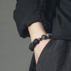 Fortune Jewel Eagle's Eye Stone Ebony Wood Copper Confidence Couple Bracelet