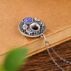 Fortune Jewel 999 Sterling Silver Koi Fish Fu Character Lotus Peace Buckle Wealth Necklace Pendant Fortune Jewel
