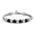 Fortune Jewel Black Onyx Tiger Eye Bead Courage Bracelet