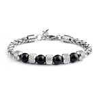 Fortune Jewel Black Onyx Tiger Eye Bead Courage Bracelet