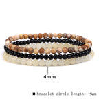 Fortune Jewel 3Pcs Natural Crystal Stone Inner Peace Spiritual Bracelet