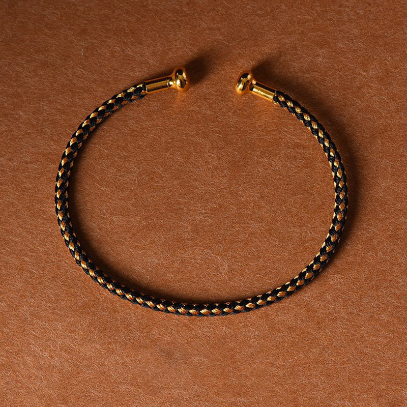 Fortune Jewel Simple Design Handmade Luck Braid String Cuff Bracelet