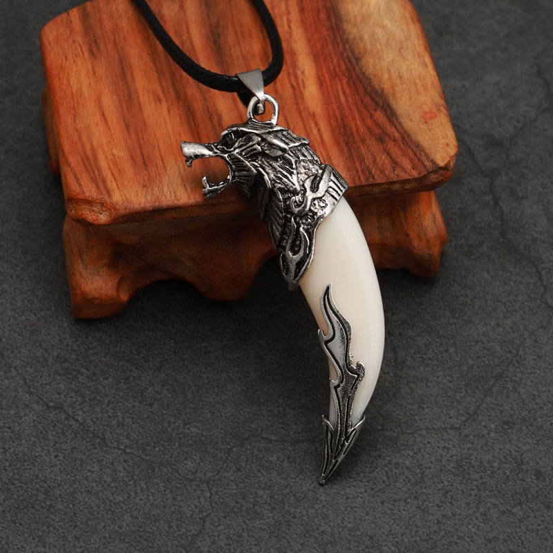 Fortune Jewel Imitation Wolf Tooth Titanium Steel Balance Necklace Pendant