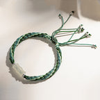 Fortune Jewel White Jade Bamboo Reincarnation Knot Wealth Luck Strength String Bracelet