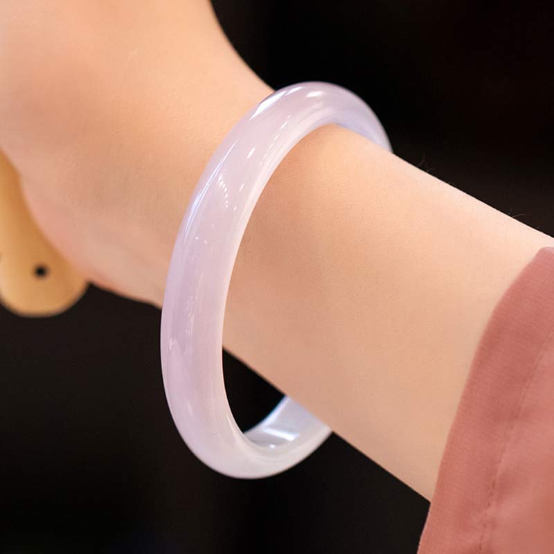 Fortune Jewel Natural Chalcedony Harmony Positive Bracelet Bangle