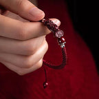 Fortune Jewel Handcrafted PiXiu Cinnabar Wealth Luck Braided Bracelet