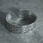 Fortune Jewel Tibetan Lotus White Copper Luck Bracelet