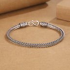 Fortune Jewel Vintage Dragon Keel Braided Twisted Design Wealth Buckle Bracelet