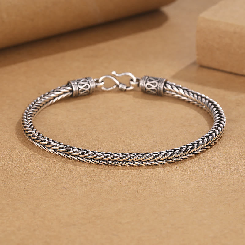 Fortune Jewel Vintage Dragon Keel Braided Twisted Design Wealth Buckle Bracelet