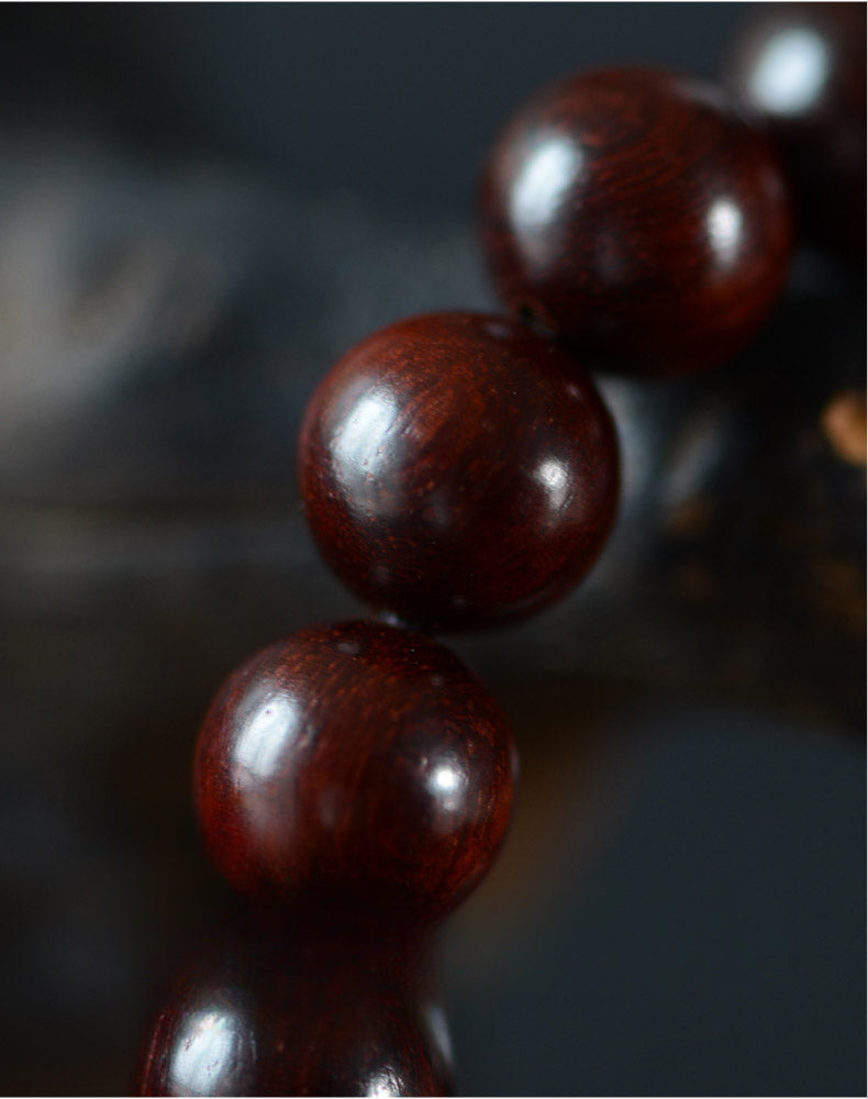 Red Sandalwood Beads Tibetan Nine-Eye Dzi Beads Bracelet