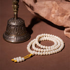 Buddha3bodhi 7.5mm*10mm White Jade Bodhi 108 Bead Mala Prayer Beads