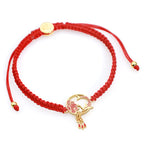 Fortune Jewel Tibetan Handmade Lotus Koi Fish Lucky Red String Bracelet