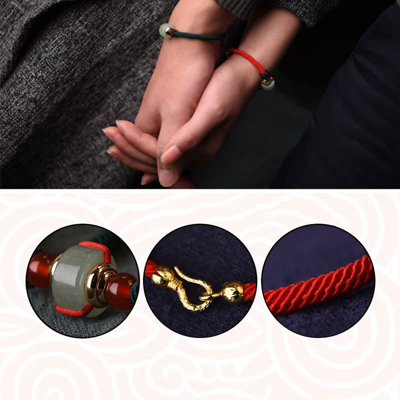Fortune Jewel Tibetan Green Aventurine Luck Braid String Bracelet