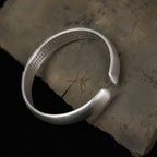 Fortune Jewel 999 Sterling Silver Buddha Head Heart Sutra Serenity Bracelet Bangle