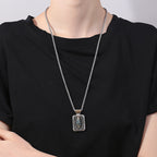 Fortune Jewel Nine-Eye Dzi Bead Design Copper Healing Rotatable Necklace Pendant