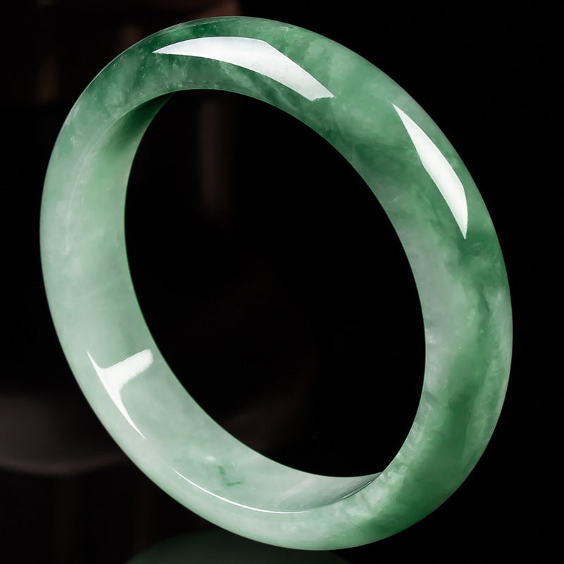 Fortune Jewel Natural Jade Fortune Blessing Bangle Bracelet