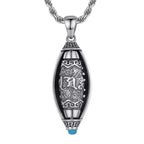 Fortune Jewel Tibet Om Mani Padme Hum Protection Necklace Rotatable Pendant