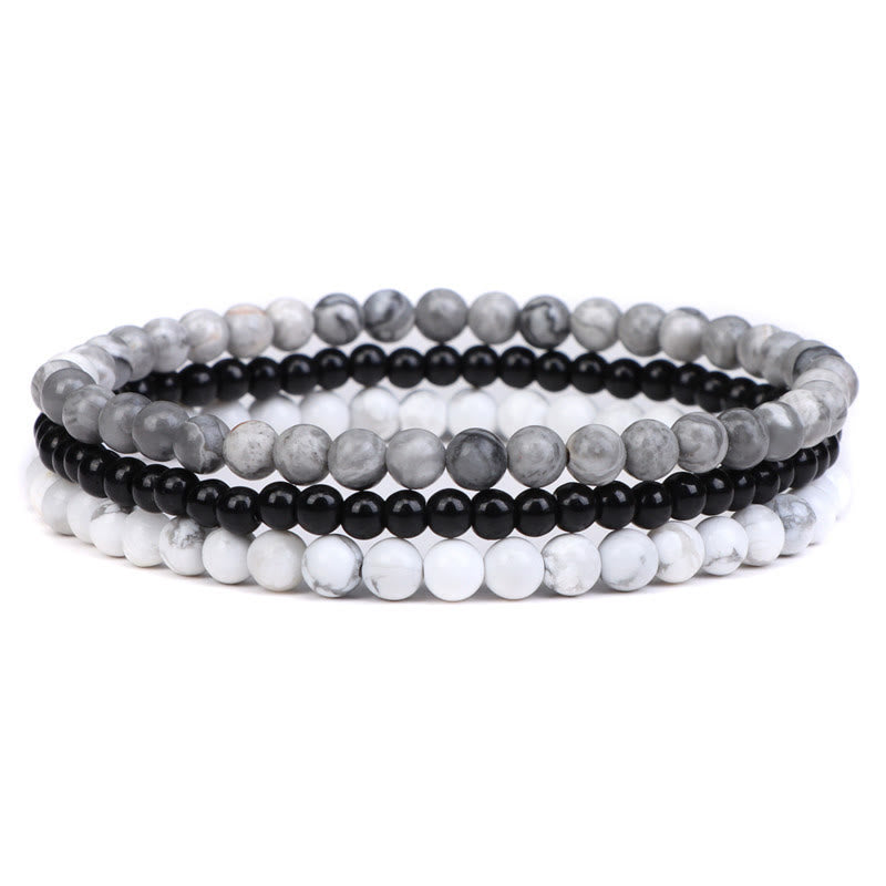 Fortune Jewel 3Pcs Natural Crystal Stone Inner Peace Spiritual Bracelet