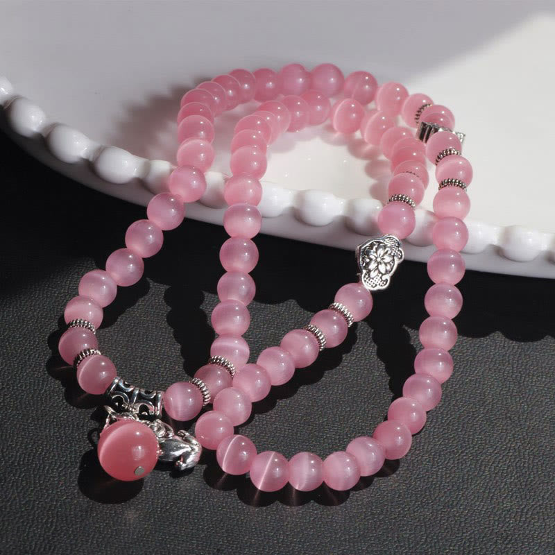Fortune Jewel Cat Eye PiXiu Support Triple Wrap Bracelet