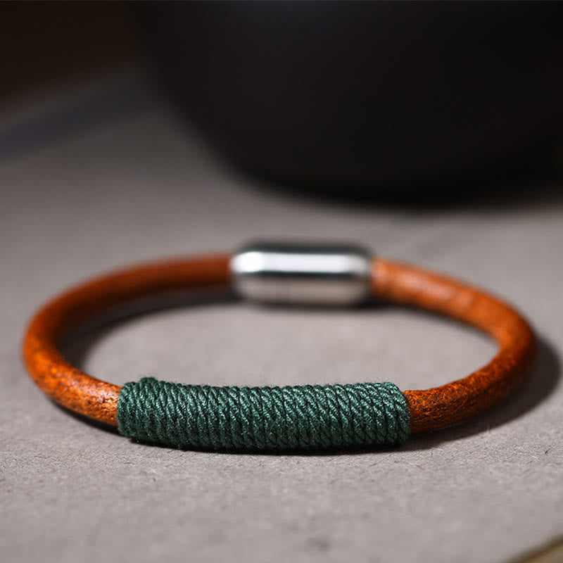Fortune Jewel Tibetan Leather Handmade Five Elements Luck Braid String Buckle Bracelet
