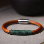 Fortune Jewel Tibetan Leather Handmade Five Elements Luck Braid String Buckle Bracelet