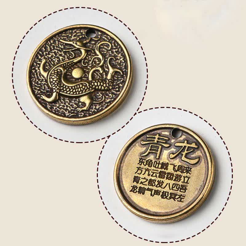 Fortune Jewel Four Symbols Azure Dragon White Tiger Vermilion Bird Black Tortoise Key Chain Fortune Jewel