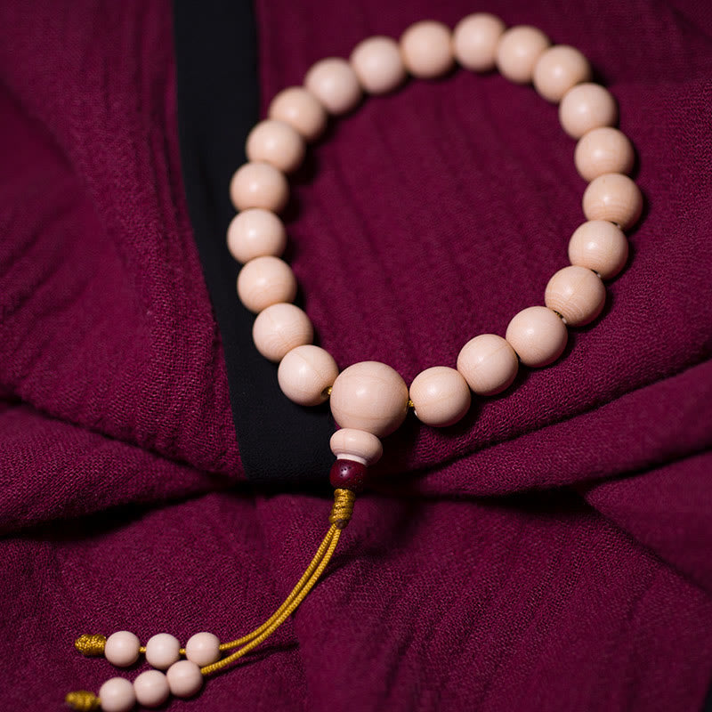 Fortune Jewel Natural Abelia Biflora Wood Blessing Wrist Mala
