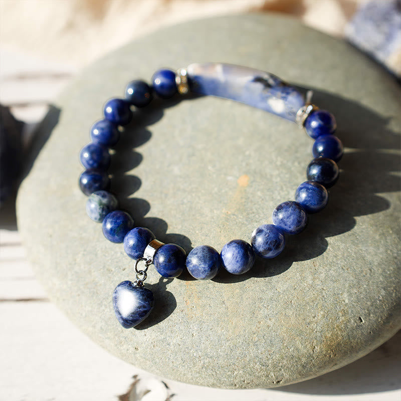 Fortune Jewel Natural Quartz Love Heart Healing Beads Bracelet