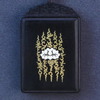 Fortune Jewel 999 Sterling Silver Ebony Wood Lotus Inlaid Calm Necklace Pendant Fortune Jewel