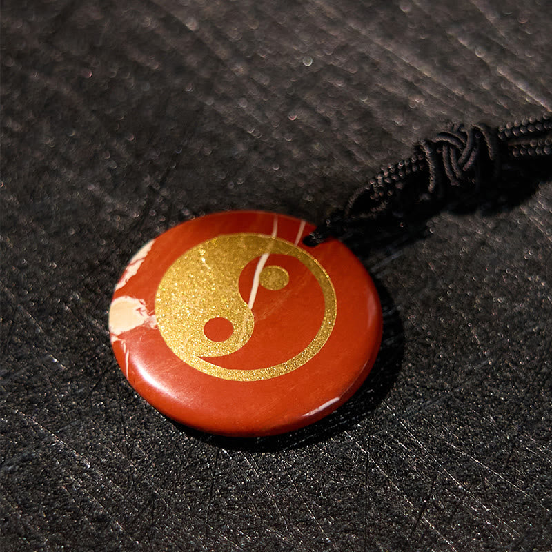 Fortune Jewel Various Crystal Amethyst Tiger Eye Green Aventurine Yin Yang Spiritual Necklace Pendant